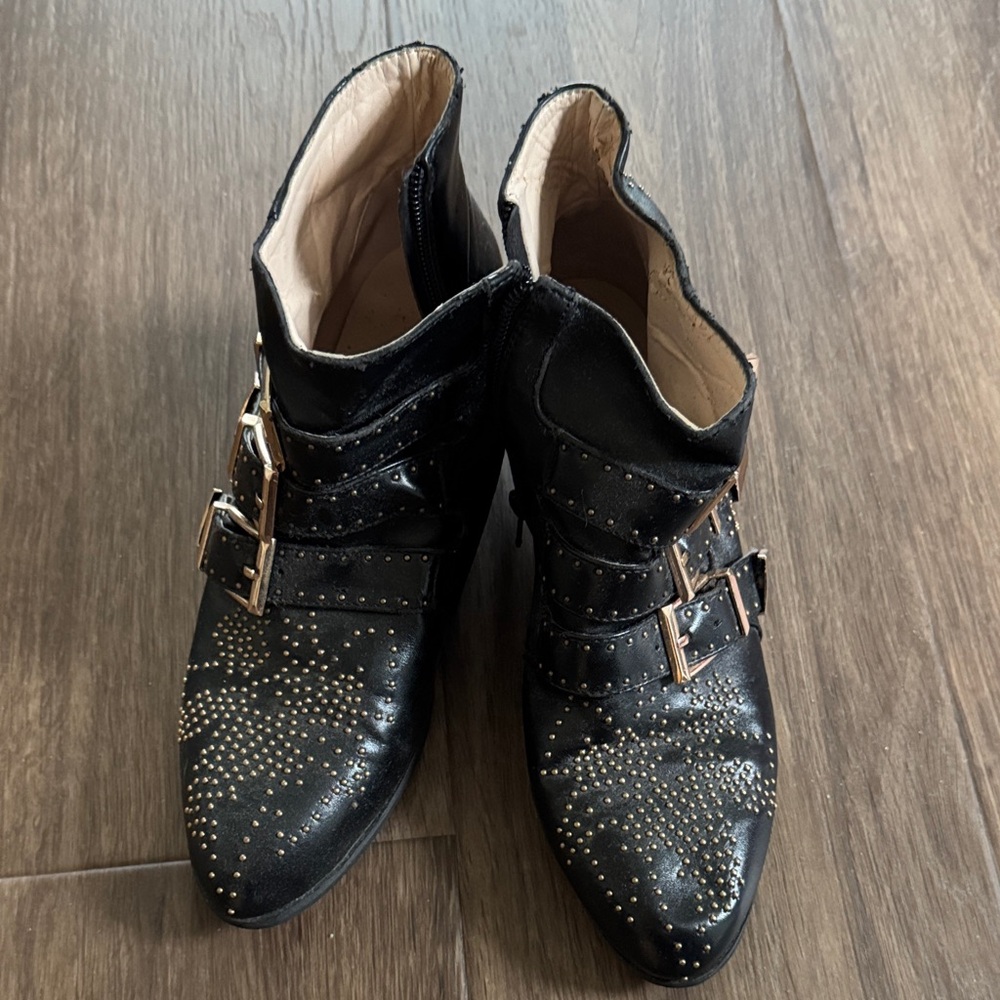 Studded Black Ankle Boots